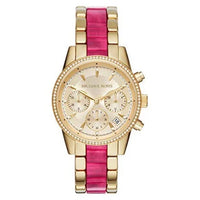 Michael Kors Ladies Watch Ritz Chronograph 37mm Pink Gold MK6517