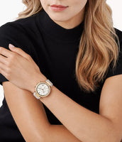 Michael Kors Ladies Watch Parker Chronograph 39mm White Gold MK6916