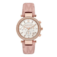 Michael Kors Ladies Watch Parker Chronograph 39mm White Pink MK6935