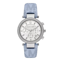 Michael Kors Ladies Watch Parker Chronograph 39mm White Blue MK6936