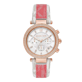 Michael Kors Ladies Watch Parker Chronograph 39mm White Rose Gold