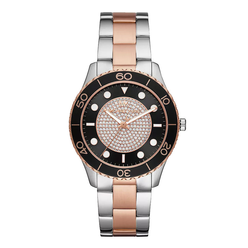 Michael Kors Ladies Watch Runway 40mm Black Rose Gold MK6960