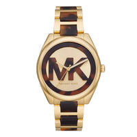 Michael Kors Ladies Watch Janelle 42mm Gold Brown MK7136