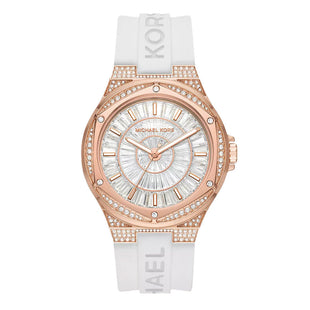 Michael Kors Ladies Watch Lennox 43mm White Rose Gold