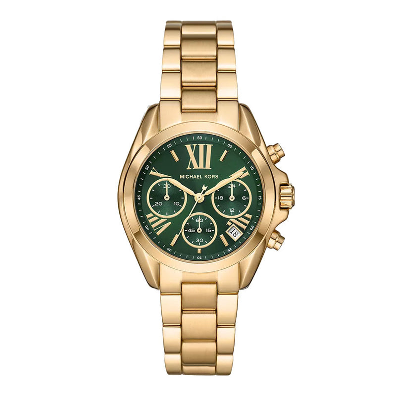 Michael Kors Ladies Watch Bradshaw Chronograph 36mm Green Gold MK7257