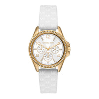 Michael Kors Ladies Watch Mini Pilot 36mm White Gold MK7372