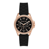 Michael Kors Ladies Watch Mini Pilot 36mm Black Rose Gold MK7373