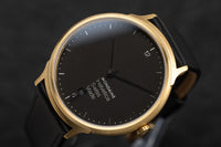 Mondaine Watch Helvetica No1 Light Gold Black MH1.L2221.LB