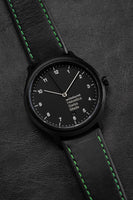 Mondaine Watch Helvetica No1 Black Green MH1.R2221.LB