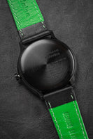 Mondaine Watch Helvetica No1 Black Green MH1.R2221.LB