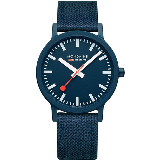Mondaine Essence Deep Ocean Blue 41mm Textile Strap Watch