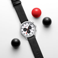 Mondaine Neo Panda Chronograph 41mm Vegan Leather Watch