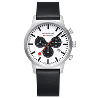 Mondaine Neo Panda Chronograph 41mm Vegan Leather Watch