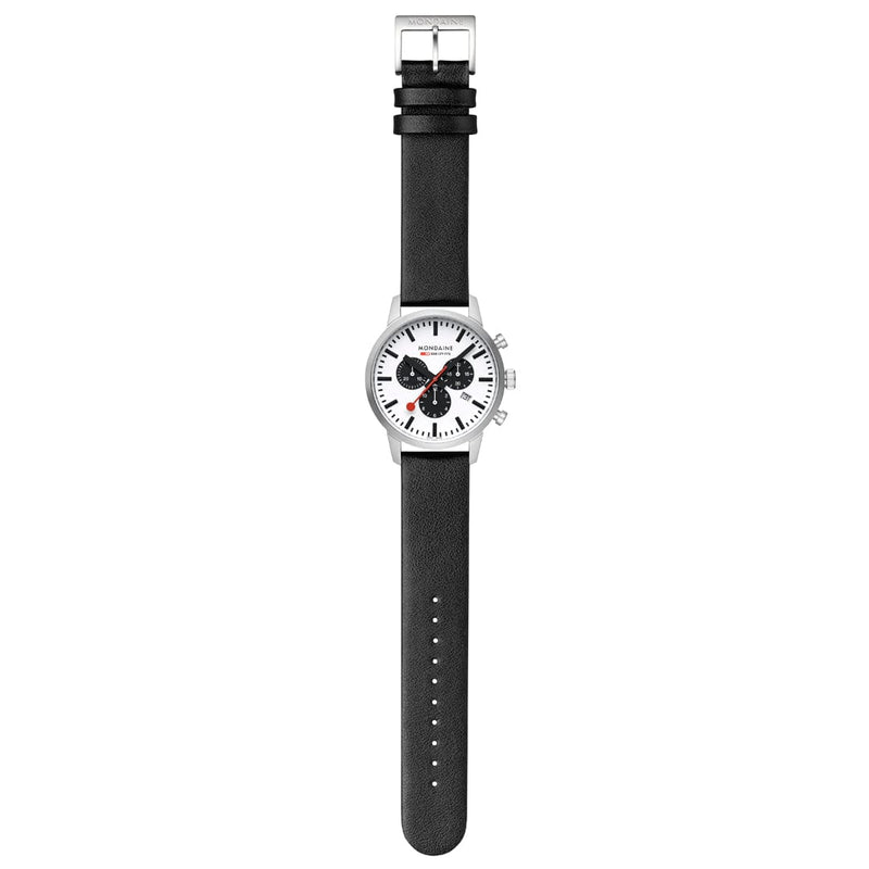 Mondaine Neo Panda Chronograph 41mm Vegan Leather Watch