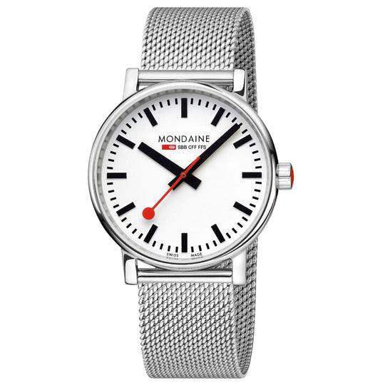 Mondaine evo2 40mm Stainless Steel Mesh Watch