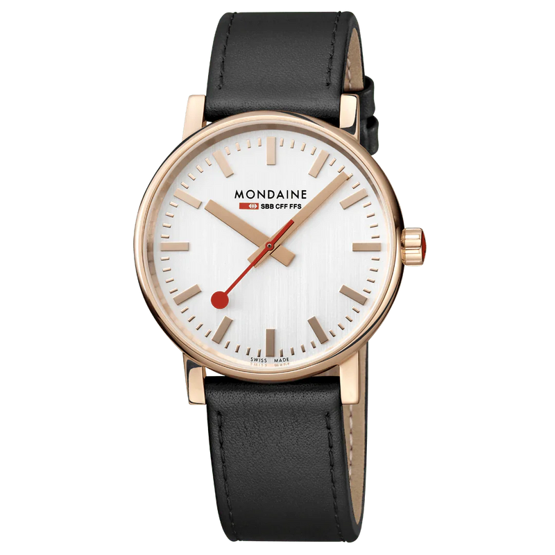 Mondaine Watch EVO2 Rose Gold Black MSE.40112.LB