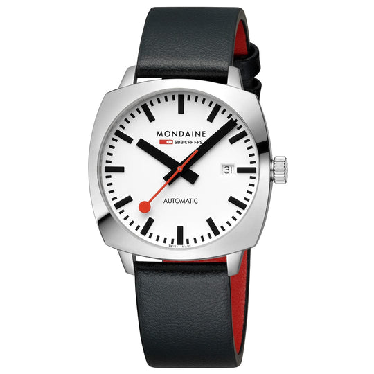 Mondaine Cushion Automatic 39mm Men's White Watch