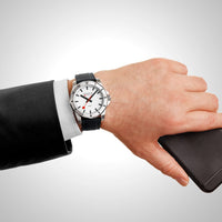 Mondaine Numeri 42mm Men's Black White Watch