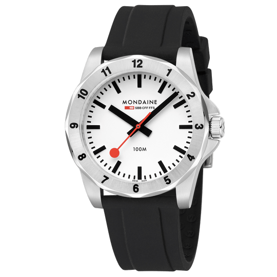 Mondaine Numeri 42mm Men's Black White Watch