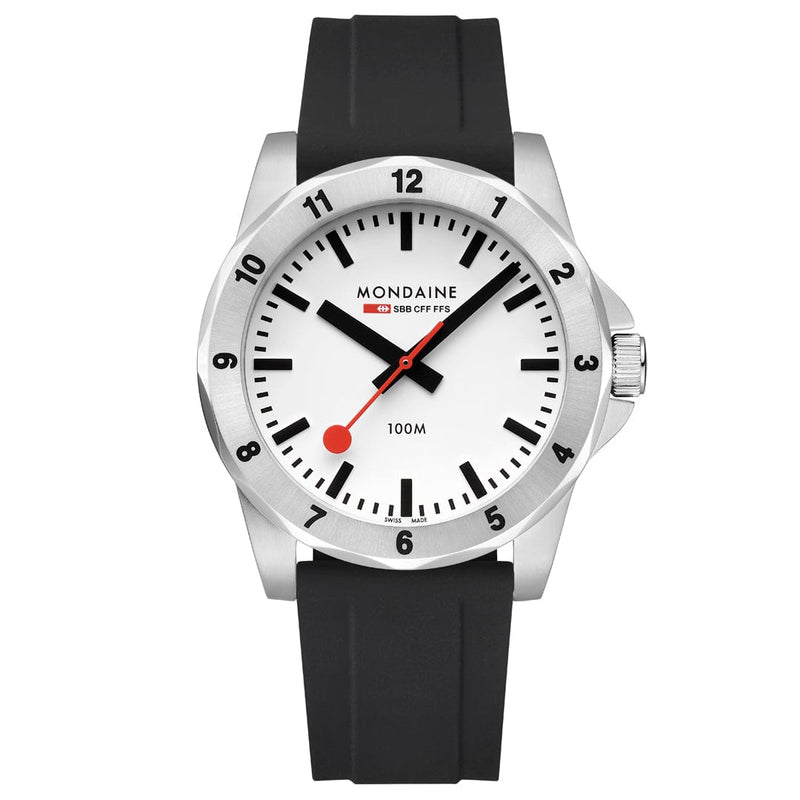 Mondaine Numeri 42mm Men's Black White Watch