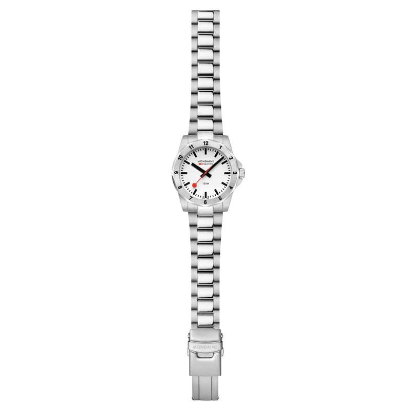 Mondaine Numeri 42mm Men's White Silver Watch