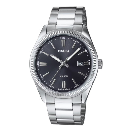 Casio Sunray Dial Unisex Black Analog Watch