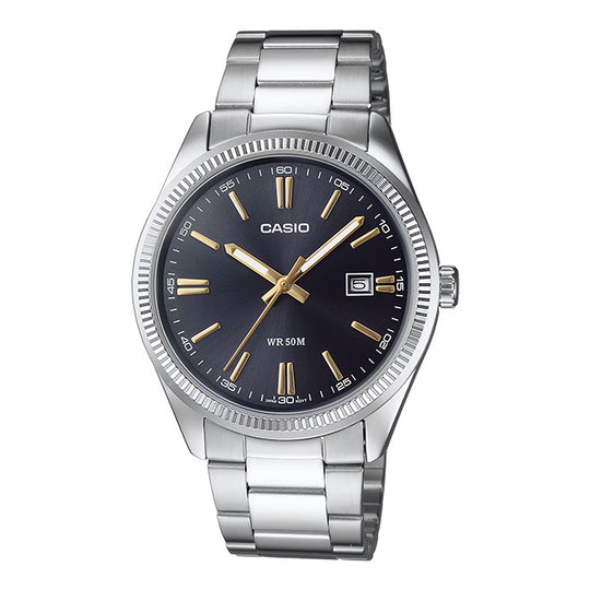 Casio Dress Men's Black Silver Watch