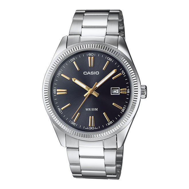 Casio Dress Men's Black Silver Watch