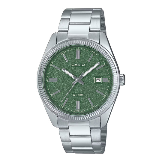 Casio Matte Men's Green Silver Watch