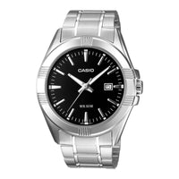Casio Standard Date Men's Silver Black Analogue Watch