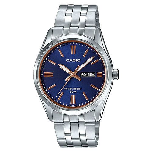 Casio Day Date Men's Blue Silver Watch