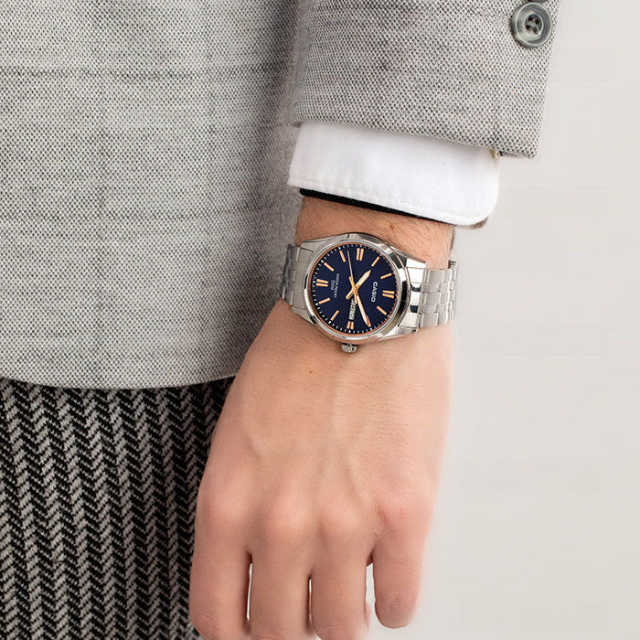 Casio Day Date Men's Blue Silver Watch