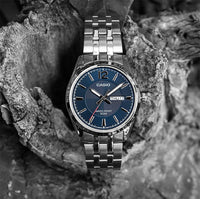 Casio Enticer Day Date Men's Blue Silver Watch