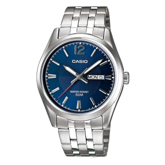 Casio Enticer Day Date Men's Blue Silver Watch