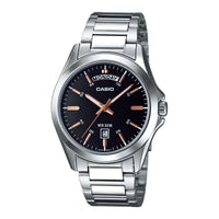 Casio Day Date Men's Black Silver Watch