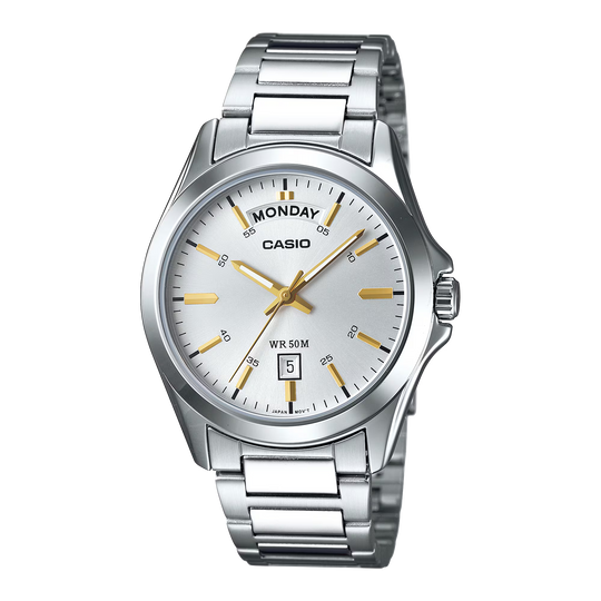 Casio Dress Day Date Men's Silver Watch
