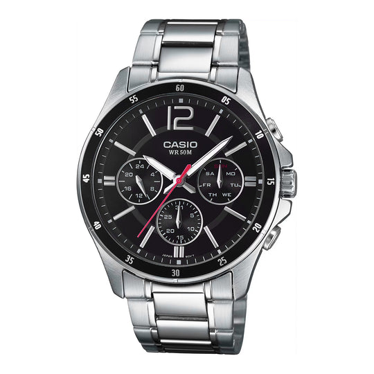 Casio Chrono Men's Black Analogue Watch MTP-1374D-1AVDF