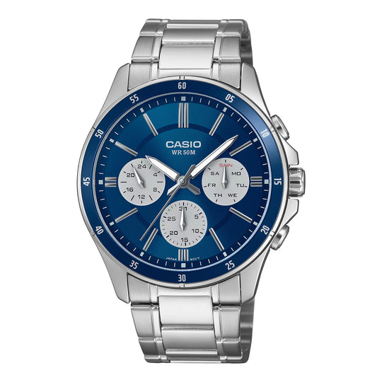 Casio Chrono Men's Blue Analogue Watch MTP-1374D-2A3VDF
