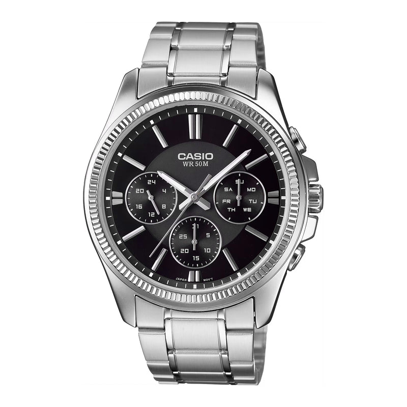 Casio Chrono Men's Black Analogue Watch MTP-1375D-1AVDF
