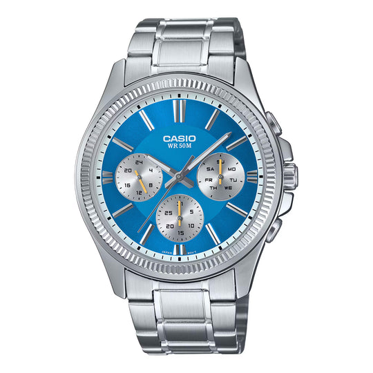 Casio Chrono Men's Blue Analogue Watch MTP-1375D-2A2VDF