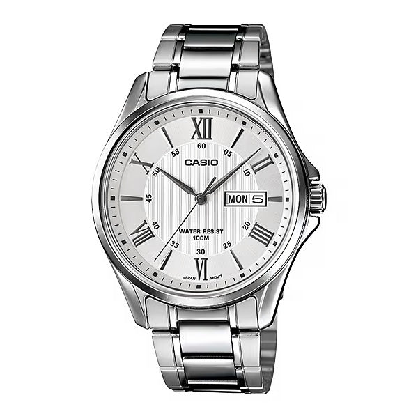 Casio Day Date Men's White Analogue Watch MTP-1384D-7AVDF