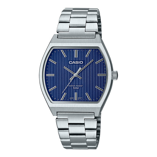Casio Square Unisex Blue Silver Watch