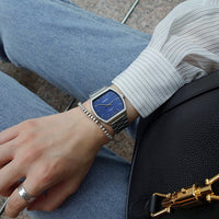 Casio Square Unisex Blue Silver Watch