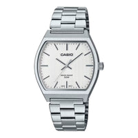 Casio Square Unisex White Silver Watch