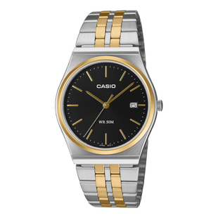 Casio Dress Men's Black Two-Tone Gold Watch