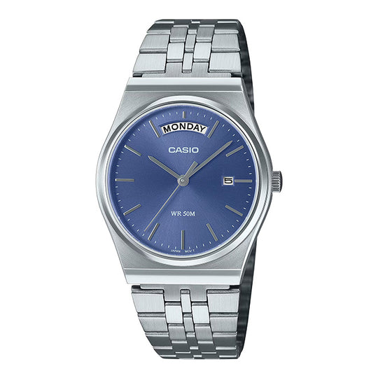 Casio Vintage Day Date Unisex Blue Silver Watch
