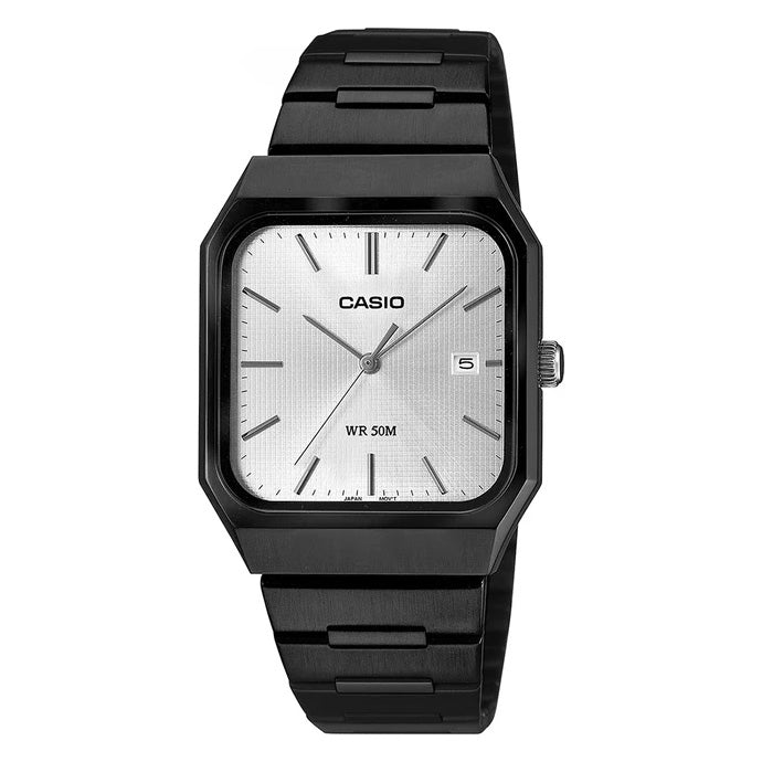 Casio Standard Unisex Silver Black Quartz Watch MTP-B185B-7AVDF