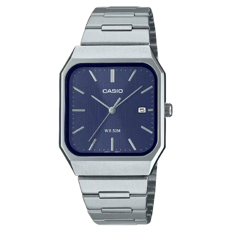 Casio MTP-B185D-2A1VDF Unisex Blue Silver Watch – Slim Quartz Style Casio MTP-B185D-2A1VDF Unisex Blue Silver Watch – Slim Quartz Style
