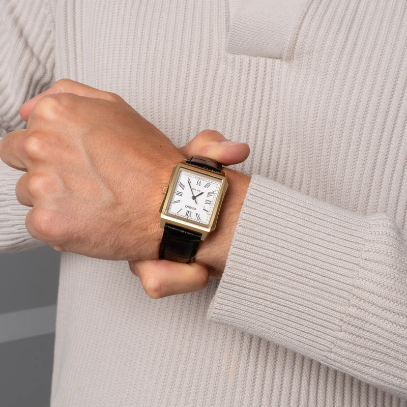 Casio Timeless Classic Men's Gold Leather Watch