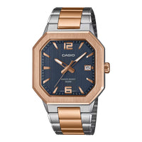 Casio Sleek Metal Men's Two-Tone Rose Gold Octagonal Watch